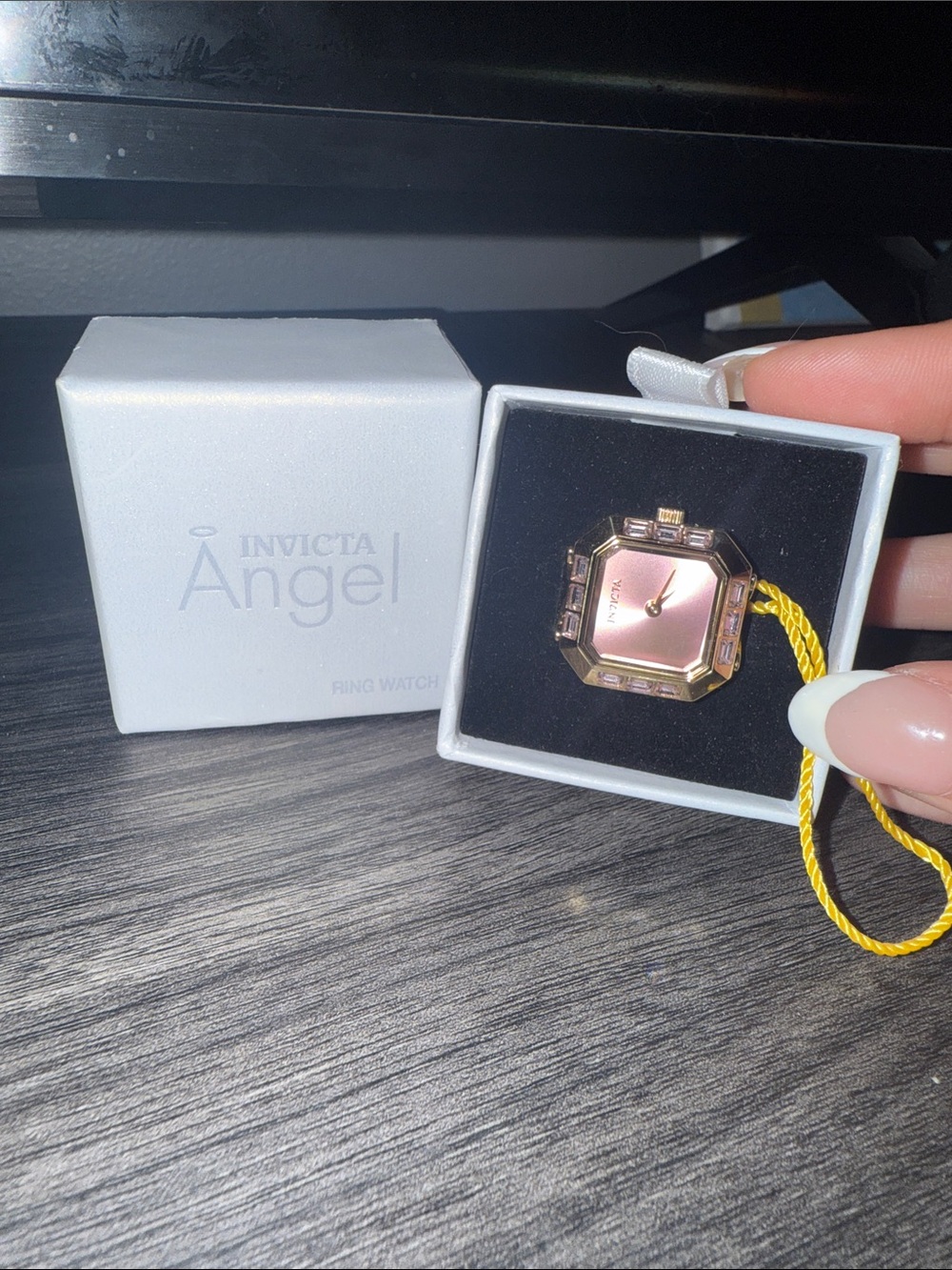 Invicta Angel Rose Gold and Pink Octagon Ring Watch
